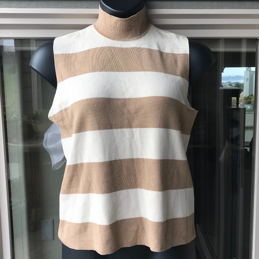 Ellen Tracy, sleeveless merino/silk semi-turtleneck, XL